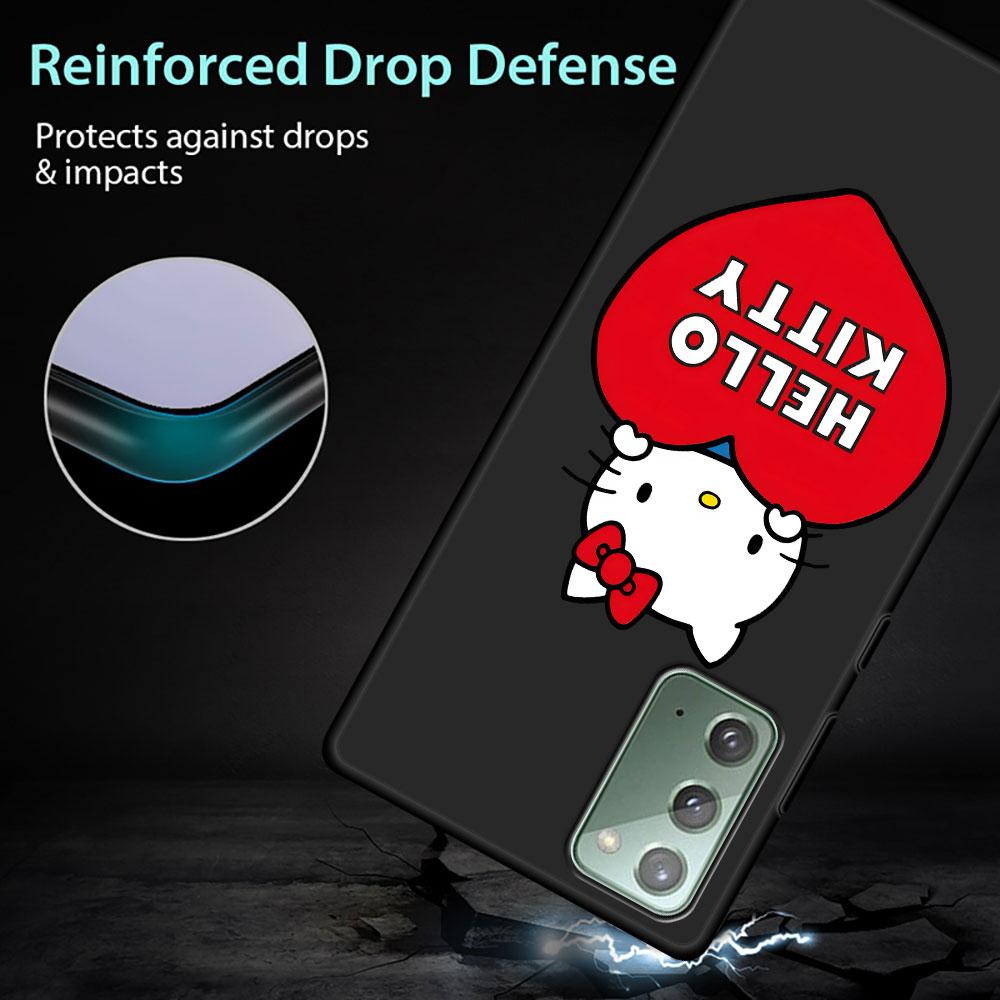 Cute Hello Kitty Case for Samsung Galaxy Note 20 Ultra 10 Plus 9 8 TPU Phone Cover Note 10 Lite Black Soft Shell Funda Capa