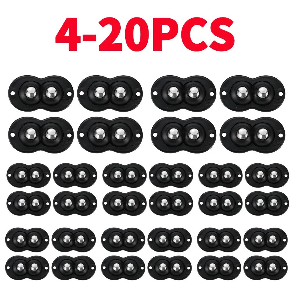 4-20pcs Small Wheels For Furniture Self Adhesive Caster Wheels Stainless Steel 360 Degree Rotation Paste Swivel Wheels