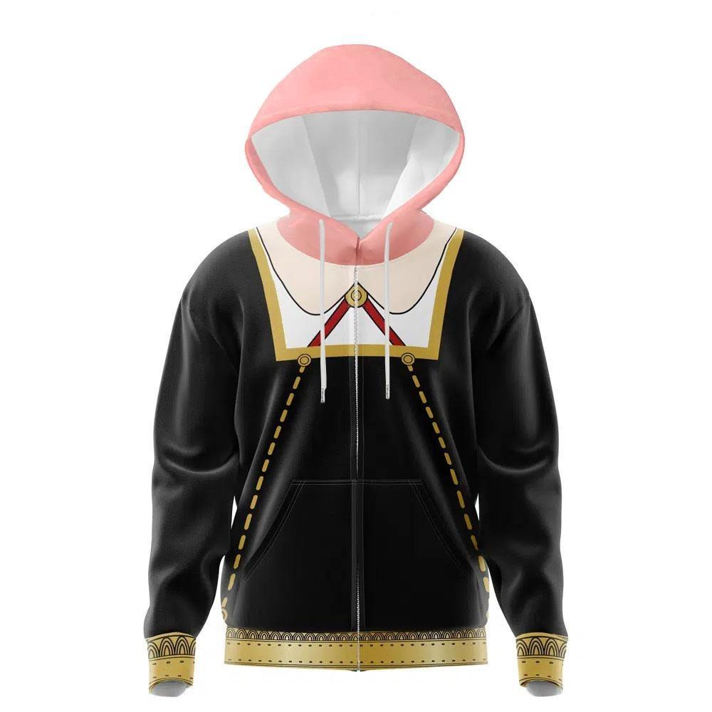 Spy Girl Anya Forger Cosplay Hoodies Long Sleeve Winter Hooded Sweatshirts Zipper Loose Men Women Pullovers 3D Printing Hoodie