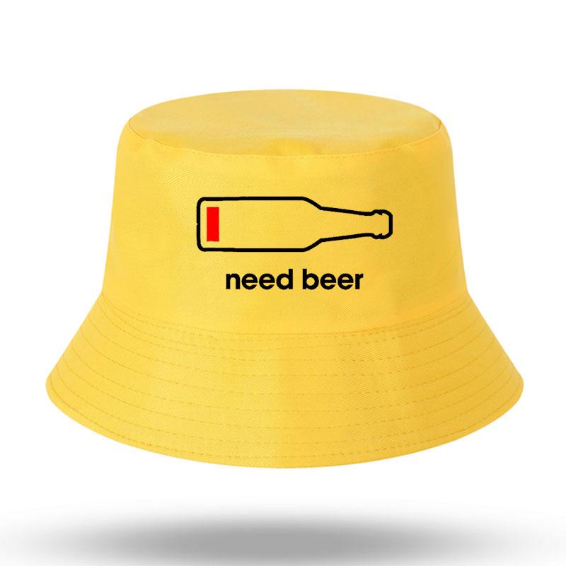 Need Beer Harajuku Hip Hop Men Women Bucket Hat Outdoor Sunscreen Beach Cap Fisherman Hat Fishing Hat Sun Hiking Fishing Cap