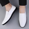 Fashion Wedding Slip On Flats Pointed Toes Shoes Casual Genuine Leather Men's Loafers Versatile Business Footwear Elegantes Dress Shoes