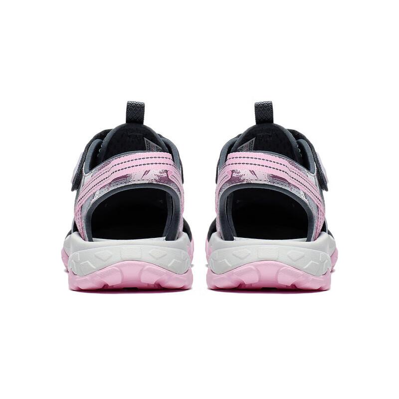 Li Ning Kids Trekking 1.5 Non-Slip Wear-Resistant Lightweight Sandals Kids Sandals Gray Pink YKUT016-6