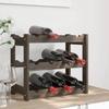 VidaXL Bottle Rack for 12 Bottles Grey Solid Pine Wood 373377