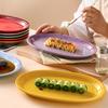 Ceramic Plate Creative Colorful Gradual Change Ceramic Fish Plate Hotel Restaurant Home Dish Plate Oval Steamed Fish Plate