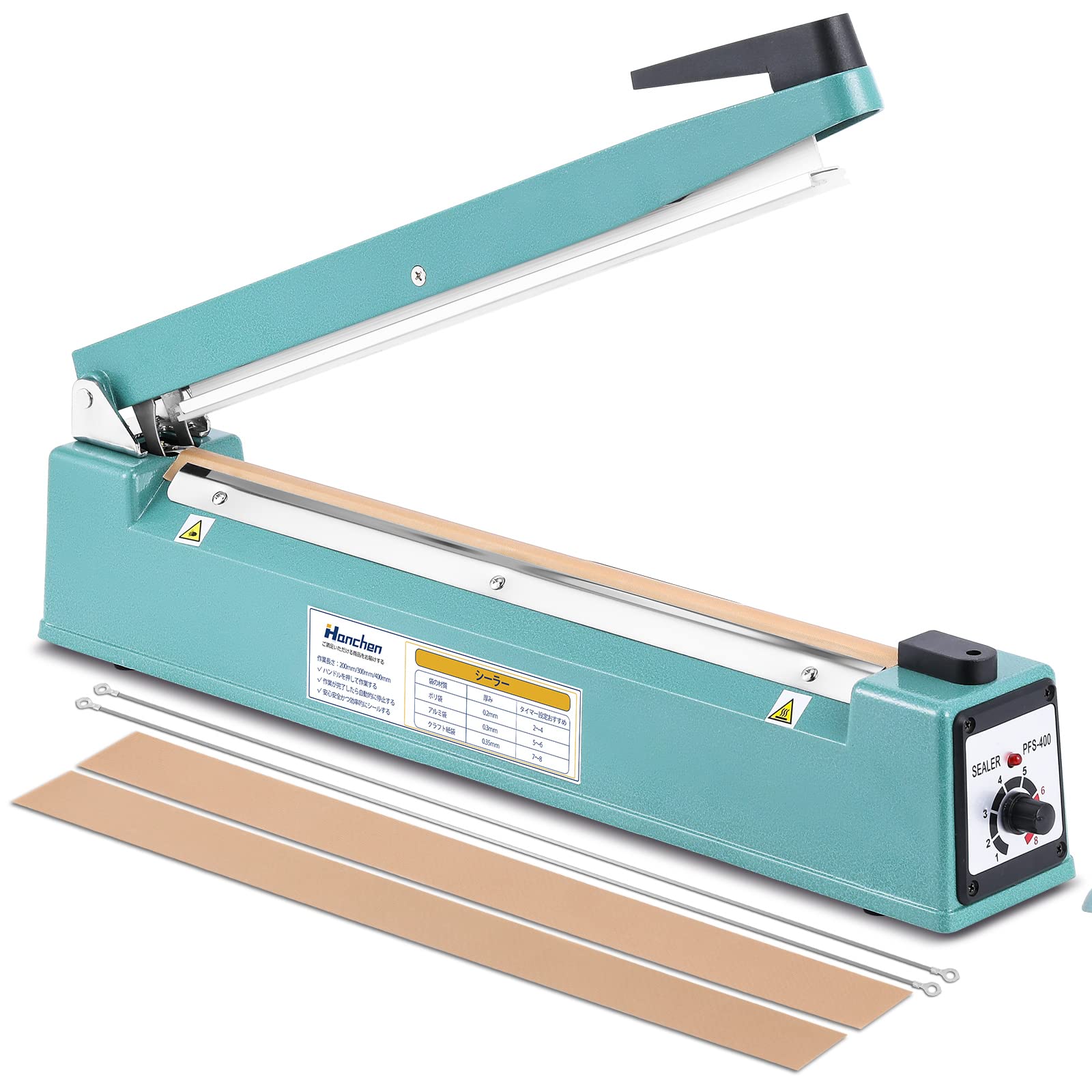

Hanchen time replacement kit tabletop no preheating continuous sealing no easy small and impulse plastic commercial home use Policyler, 400mm, 8-step