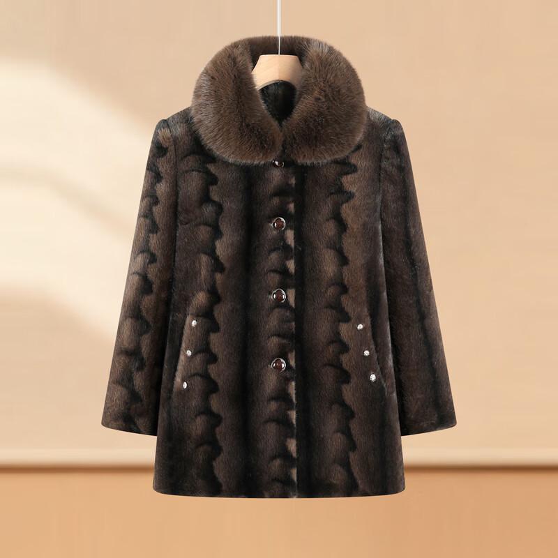 Dámský zimní vatovaný kabát s plyšovou podšívkou pro seniorky