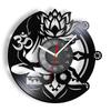 Om Yoga Studio Wall Clock Gymnastics Vinyl Record Wall Clock Zen Meditation Modern Design Decorative Clock Yogi Gift For Girl