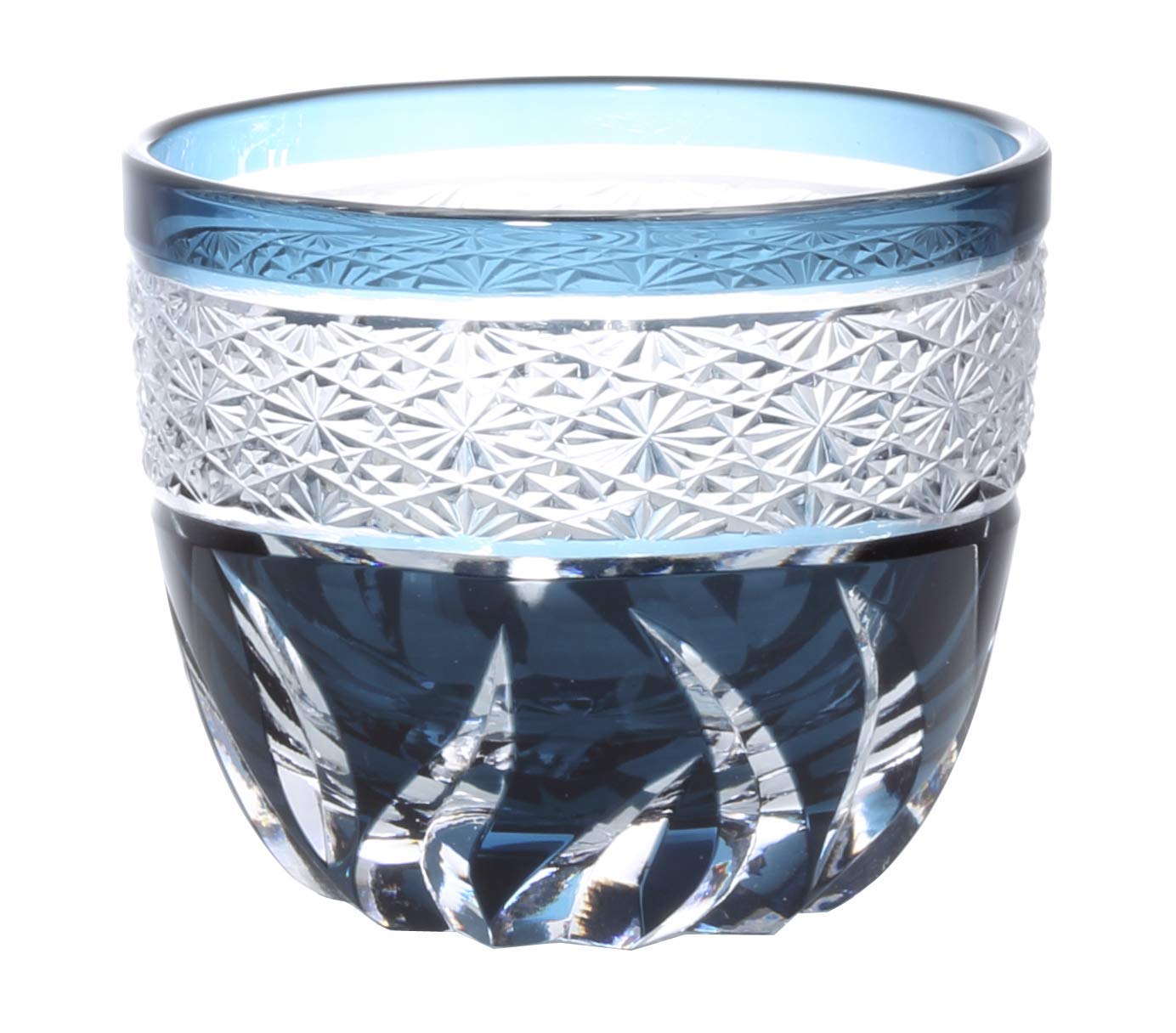 

Kiriko choko glass tumbler glass cup traditional craft dishwasher safe [QD-580] (ink blue)