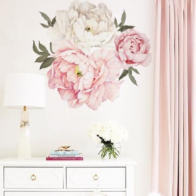 Peony Flower Self Adhesive Mural Wall Sticker Home Living Room
