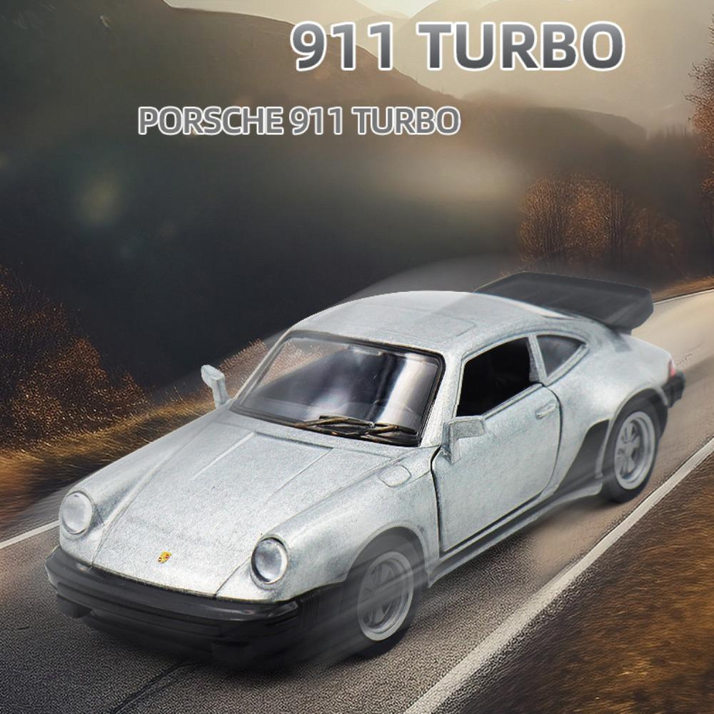 1/36 Scale Porsche 911 Turbo Toy Car Model Alloy Diecast Retro Racing with Pull Back Scale Model for Boy Gift Collection