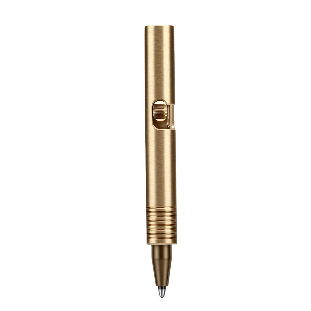 Mini Brass Pen Portable CNC Machined Electroplated Finish Smoothly Mini Brass Action Pen