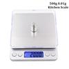 500g/0.01g Jewelry Scale LCD Digital Weighing Scales Electronic Scale  Portable Pocket Platform Scale Balance with 2 Trays