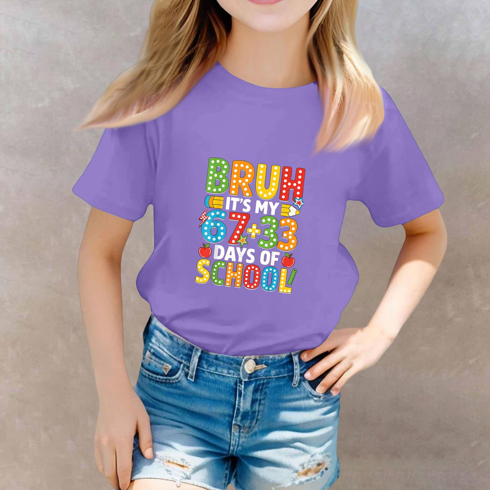 

St. Patrick s Day Toddler Girl Boy T-Shirts Kids Top Boys And Girls Printed Short Sleeved T-shirt 110 фіолетовий