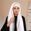 Rhinestone Modal Cotton Jersey Hijab Scarf for Women Stretch Shawl Plain Muslim Headband Fashion Solid Ramadan Female Headscarf