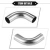 ABSOPRO Sání výfuku koleno pro DIY sací potrubí pro a Univerzální 304 Nerez 38mm Vnější 100mm Noha 90 Stříbrná 2 Kusy Potrubí/Potrubí mezichladiče/Vzduch