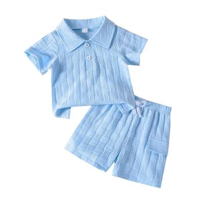 Toddler Boys Summer Lapel Short Sleeve Top and Shorts
