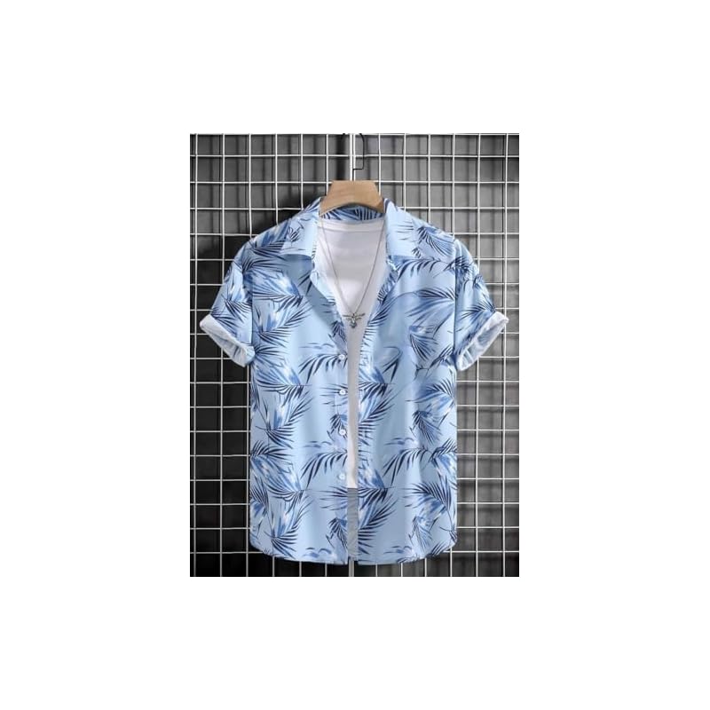 DHRUVI TRENDZ Mens Rayon Men s Casual Shirt Regular Fit Western (DT-MS-6093_Blue_M) M