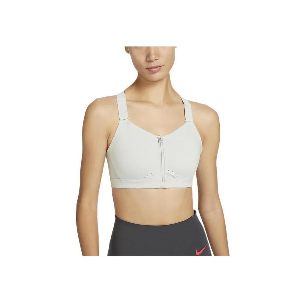 Nike Alpha Solid Color Zip-Up Sports Underwear Women Underwear Gray DD0437-034