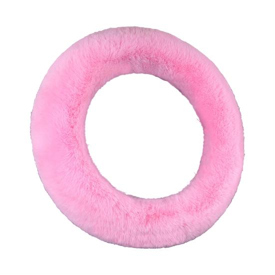 

Чехол на руль автомобиля мягкий пушистый теплый чехол на руль зимний плюшевый авто 38cm розовый