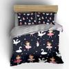 Ballet Swan Princess Pattern Bedding Duvet Cover Set  (1*Duvet Cover 2*Pillowcases, without duvet insert)