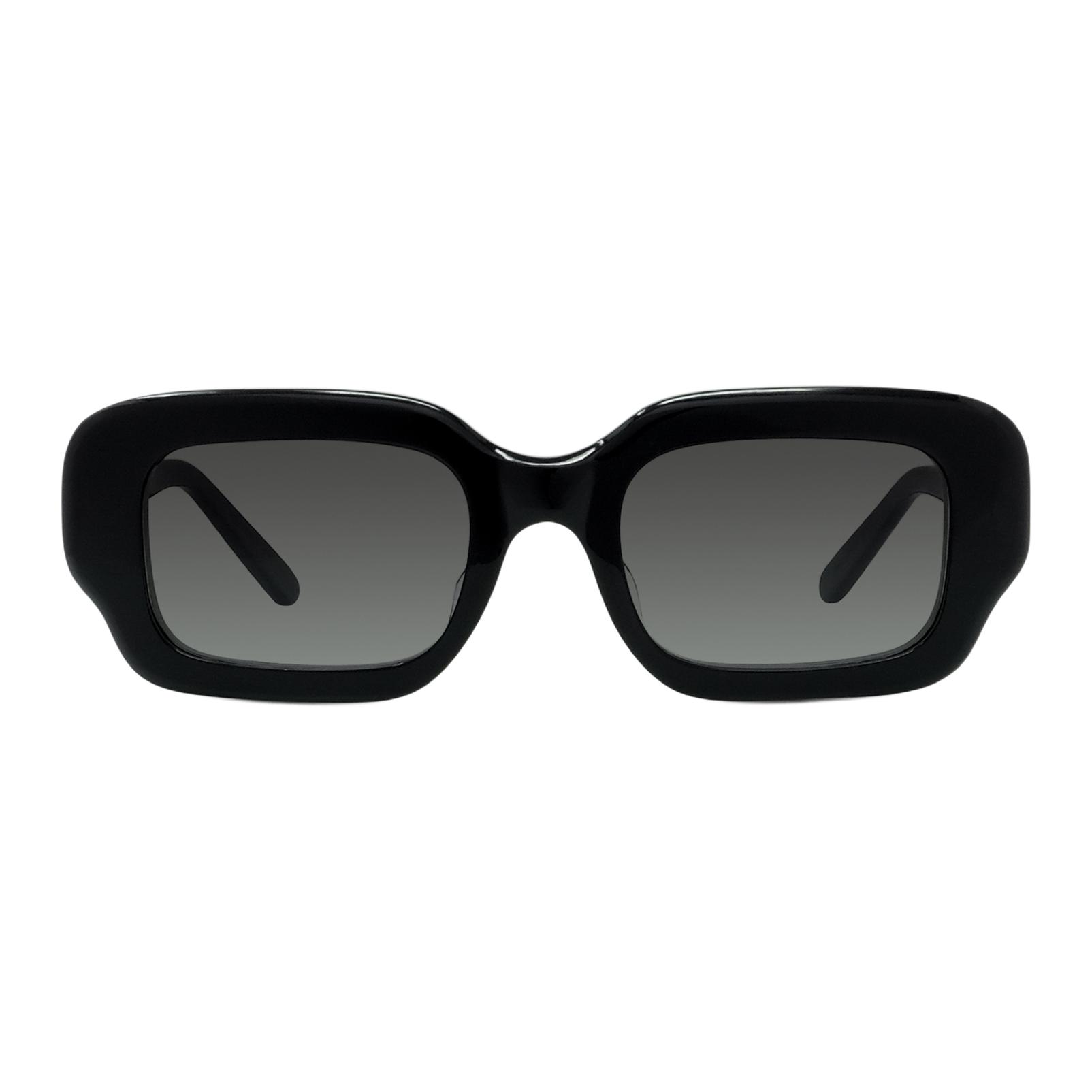 Loewe Logo Design Rectangular Sunglasses Unisex sunglasses Black LW40158FL9001951 Basic Packaging-Eyeglass Pouch or Eyeglass Case