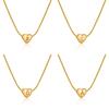 Plated Gold 18k Stainless Steel Heartshaped Alphabet Pendant Necklace For Women Fashionable And Versatile Snake Bone Lett Chain