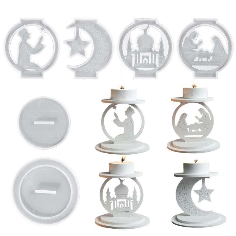 Star Moon Candlestick Silicone Molds Castings Molds Middle Eastern Candle Holder Molds Plasters Molds Epoxy Resin Molds 1