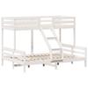 VidaXL Lit superposé 90x200/140x200 cm blanc bois de pin massif, lit, cadre de lit, lit loft, meubles de chambre à coucher, 3207174