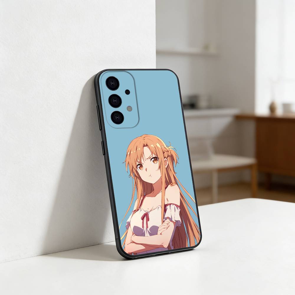 A-Asuna Anime K-Kirito Phone Case For Samsung S25,S24,S21,S22,S23,S30,Ultra,S20,Plus,Fe,Lite Black Shell