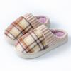 Fashion home cotton slippers women's autumn and winter new non-slip velvet warm colored striped cotton slippers