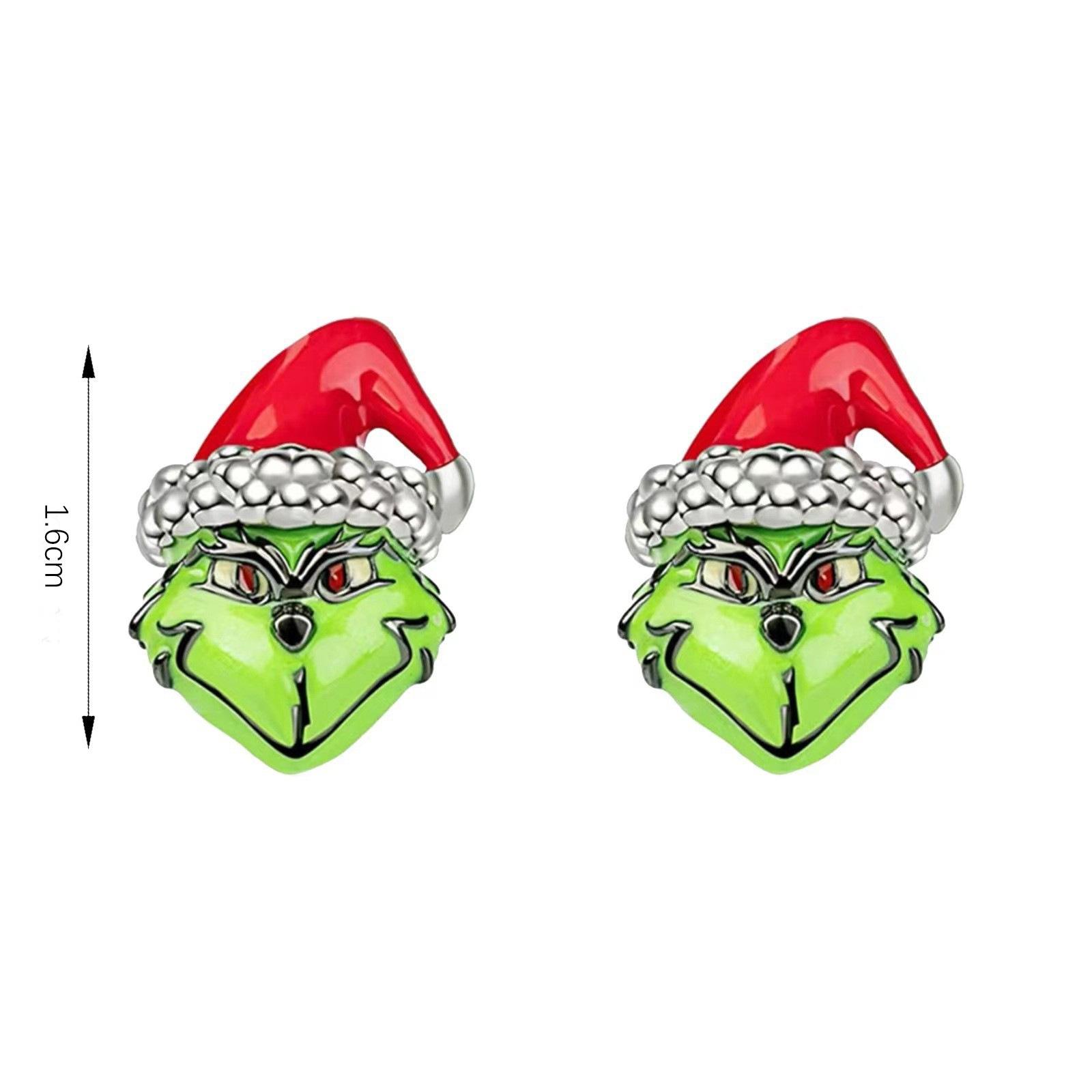 

Grinch Green Monster Christmas Earrings - European & American Fashion Design