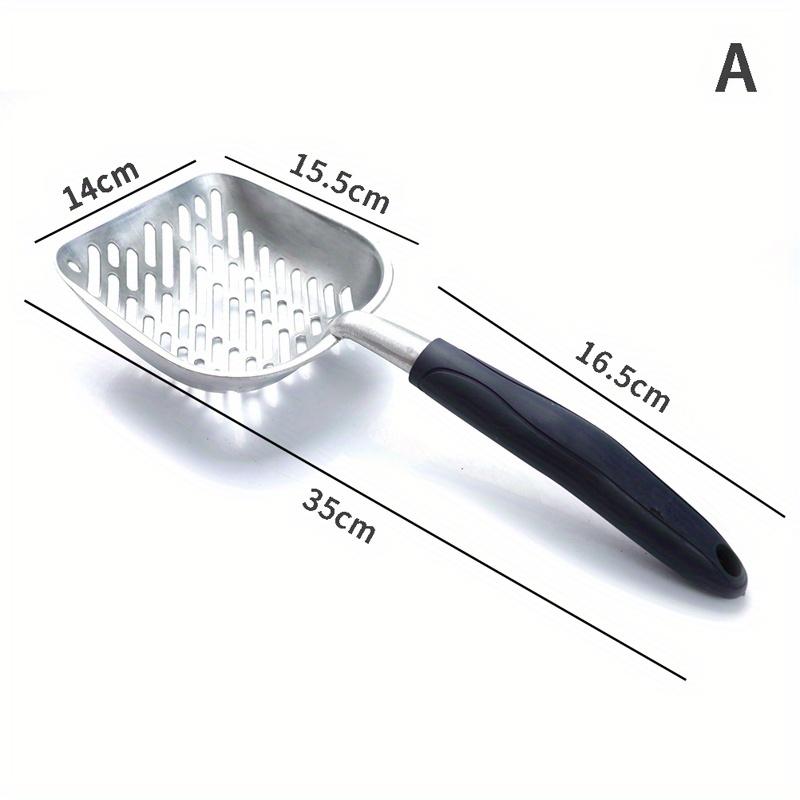 Katzenstreuschaufel mit langem Griff, große Katzenstreuschaufel aus Metall mit tiefer Schaufel, Reinigungswerkzeug für Haustiere