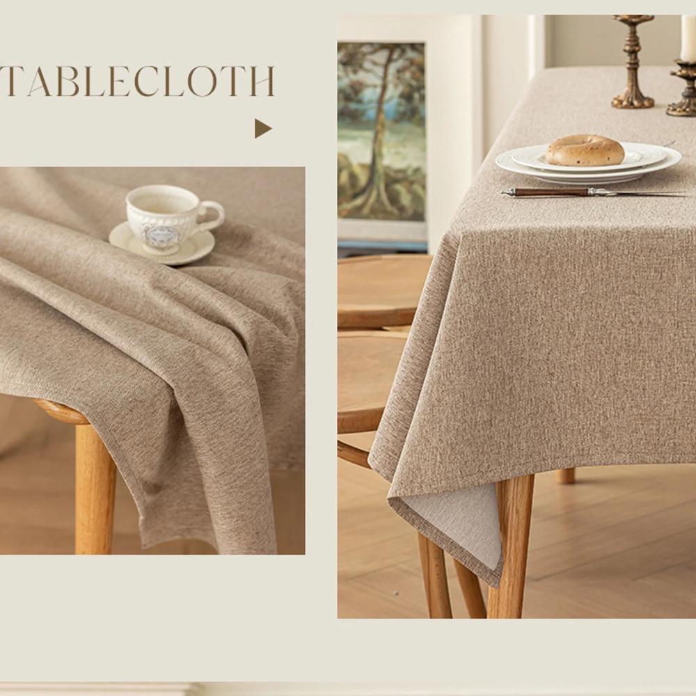 Tablecloth, rectangular table, Nordic tablecloth, napkin, waterproof and oil-proof tablecloth, placemat, solid color imitation linen tablecloth