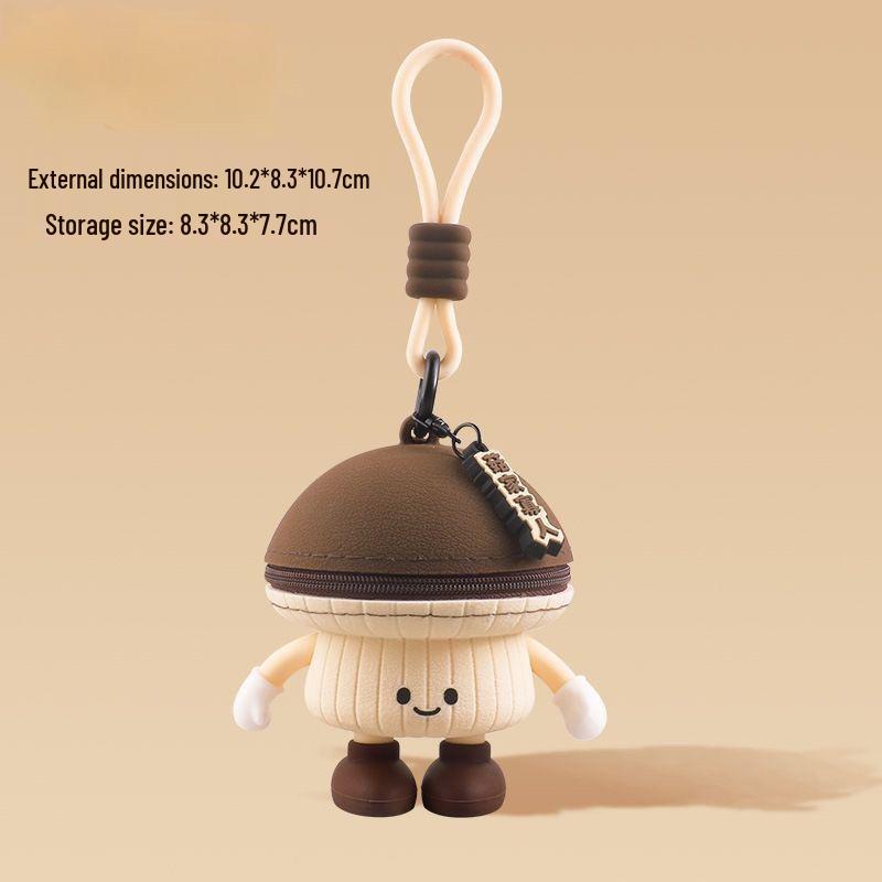 Cute Silicone Vegetable Coin Purse: Shiitake Mushroom & Potato Design for Earphone and Key Storage