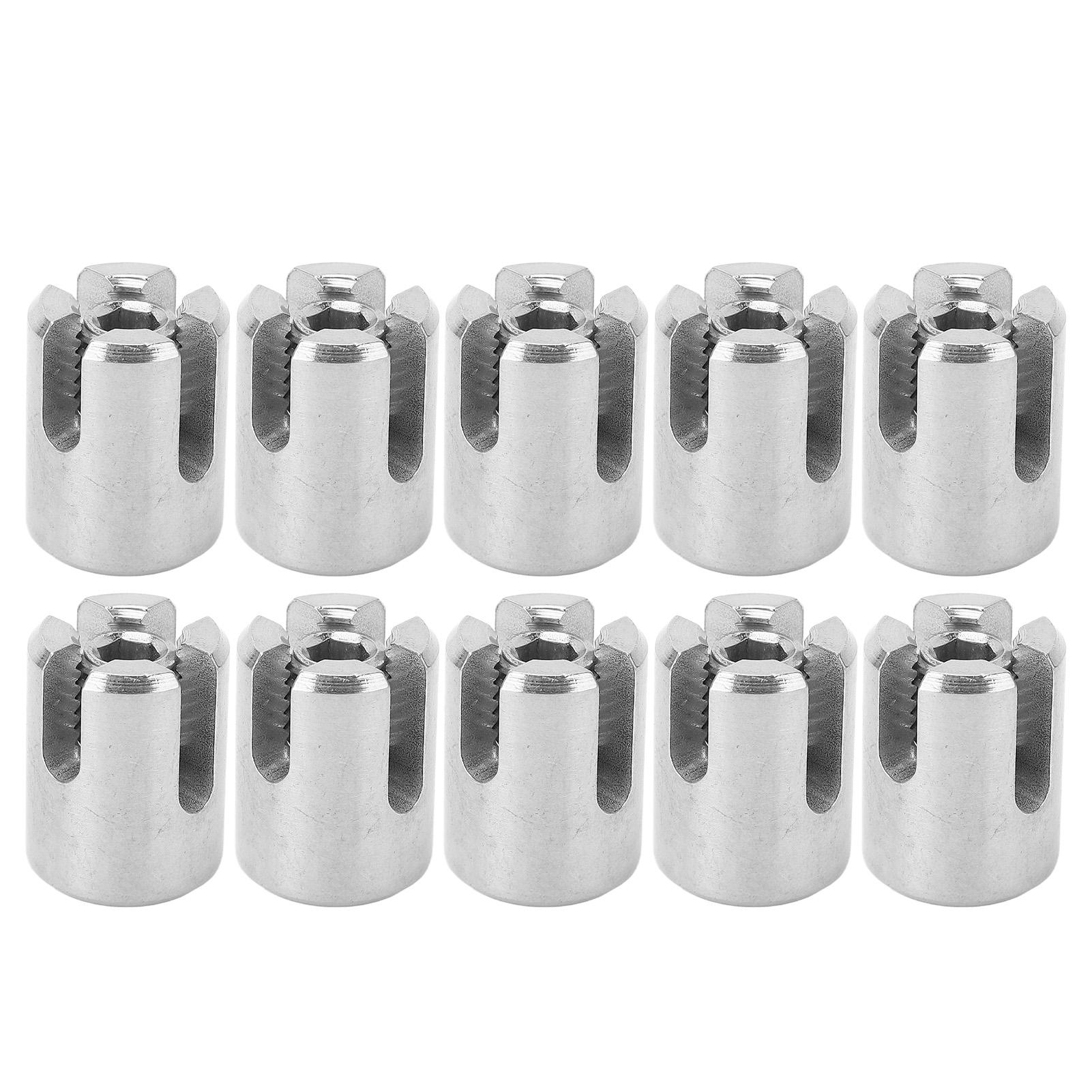 10 Pièces Serre-câble Croisé Acier Inoxydable Serre-câble pour Garde-corps à Rail Intérieur Extérieur Type 2