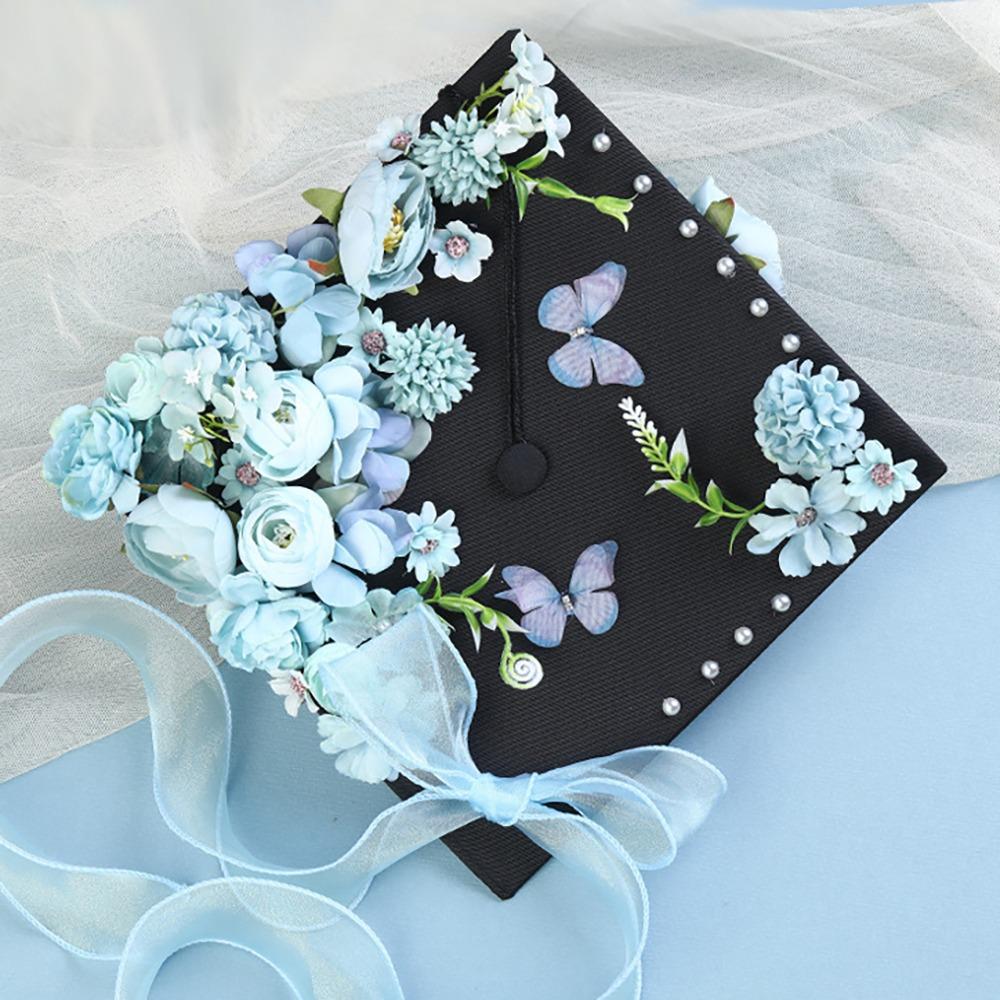 Doctor DIY Flowers Graduation Cap Master Trencher Cap Material Package Graduation Season