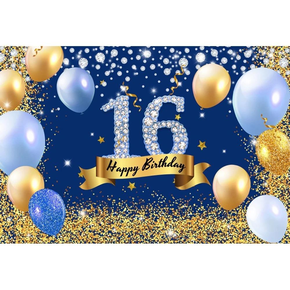 Sparkling Diamond Theme 16th Birthday Party Banner Shooting Background, Sweet Pink Balloon Banner Photography Studio Background20