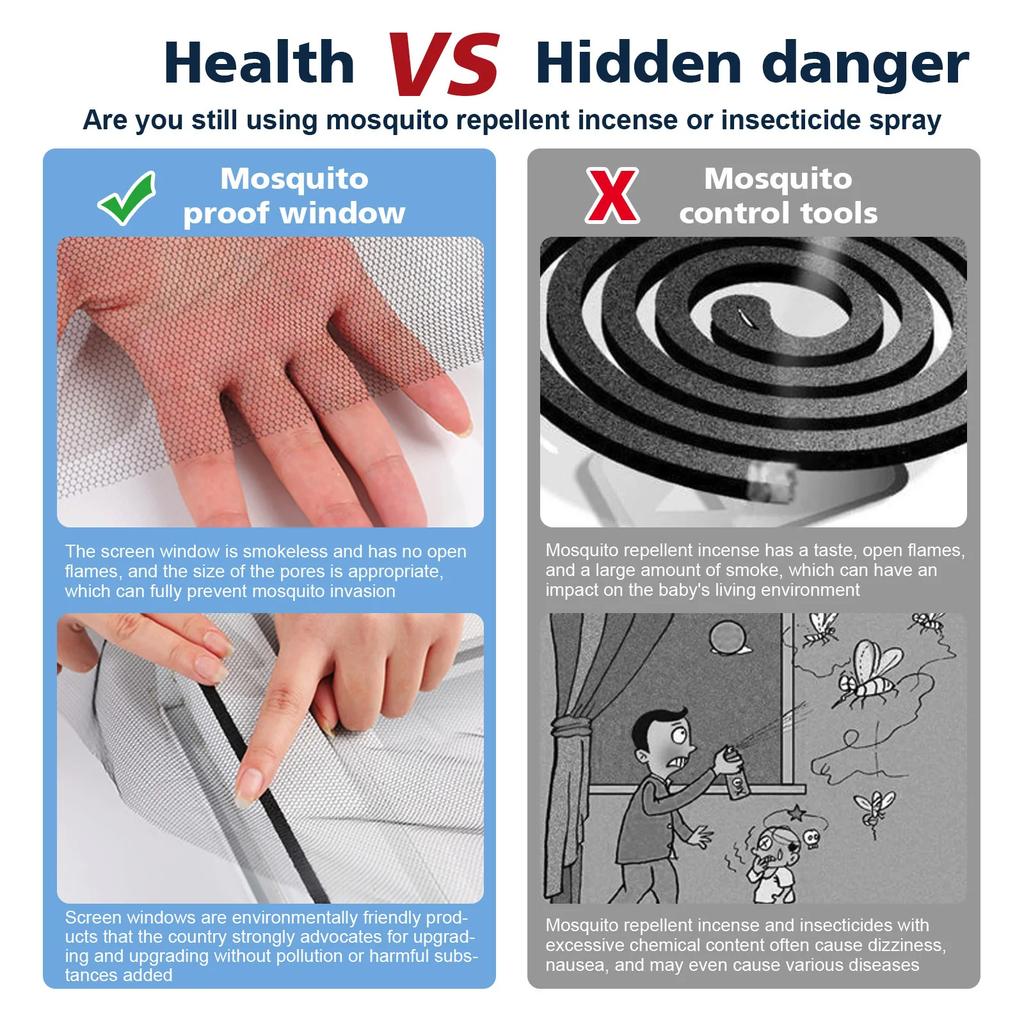 Anti Fly Mosquito Net Self-Adhesive Polyester Mosquito Insect Bug Tear Resistance Home Room Kitchen Curtains Mesh for Window Use