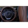 38Cm Brown Dynamic Fiber Leather Embossed Car Steering Wheel Cover Four Seasons
