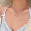 Zircon Snowflake Water Drop Adjustable Necklace for Women - Elegant Autumn/Winter Sweater Chain Accessory