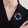 Wreath Full Diamond Brooch Colored Diamond Brooch Electroplated Antique Gold Pin Autumn and Winter Clothing Accessories Temperament Brooch