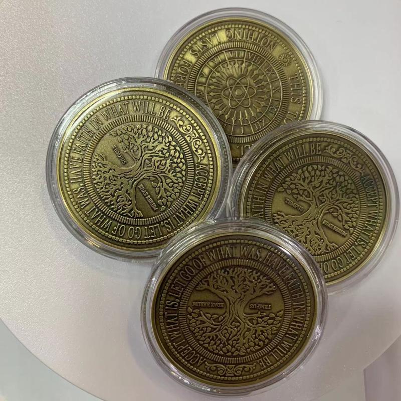 

1 шт. Металлическая памятная монета «Древо жизни» из коллекции American Challenge золотой