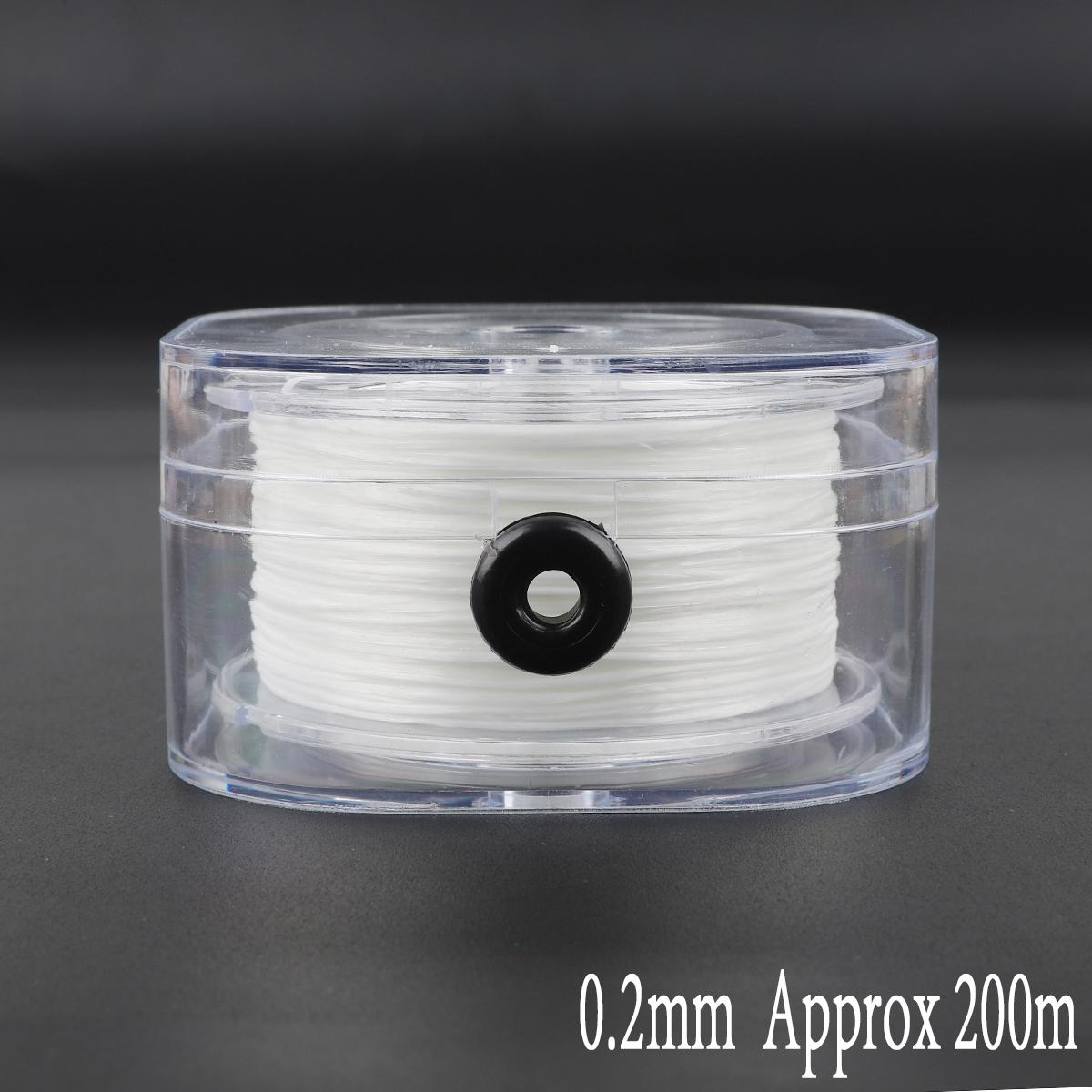 

30-200 м эластичный шнур с кристаллами и бисером с коробкой 0,2/0,6/0,8/1 мм, прозрачная прозрачная проволока/нитка 0.2mm 200m