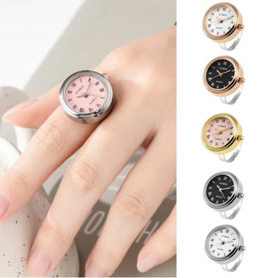 Montres de Couple Montre de Couple Bague Cadeau Rétro Mini Bague de Doigt Montre Ronde Bague Horloge de Doigt Femmes