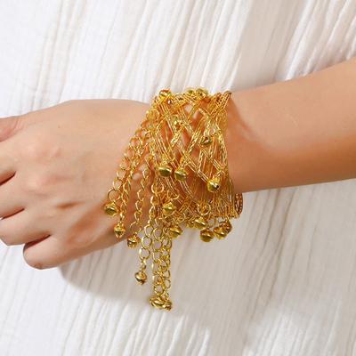 Dunhuang Bell Fringed Wide Bracelet Female Retro Indian Exotic Style Dance Arm Bracelet Bracelet Accessories