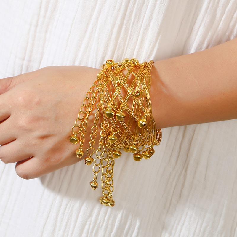 Dunhuang bell fringed wide bracelet female retro Indian exotic style dance arm bracelet bracelet accessories