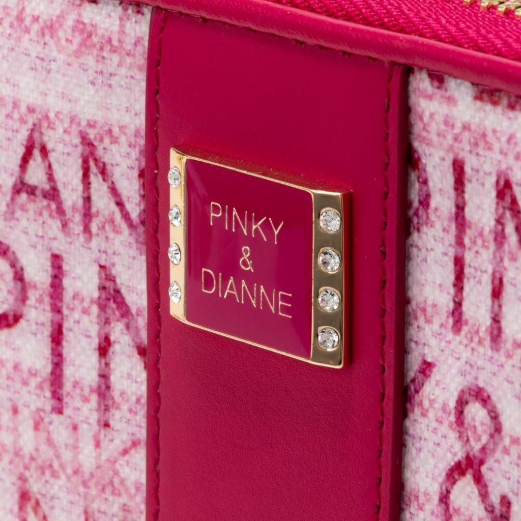 Portfel składany z zamkiem w kształcie litery L Pinky & Diane [Mieszany Tweed] Damski Tweed Kobiecy Przechowywanie PDLWGAS3 Różowy