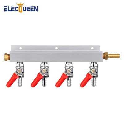 Meerweg CO2 Gasverdeelstuk Splitter, 2/3/4 Weg Home Brew Terugslagkleppen Tapbier Kegerator 5/16 Barb, 9mm fittingen