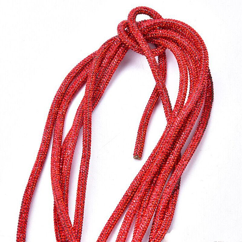 6MM Shiny Rhinestone Tube Rope Chain Empty Hot Melt Hose Bridal Applique for Jewelry Making DIY Rhinestone Tube Cord Rope
