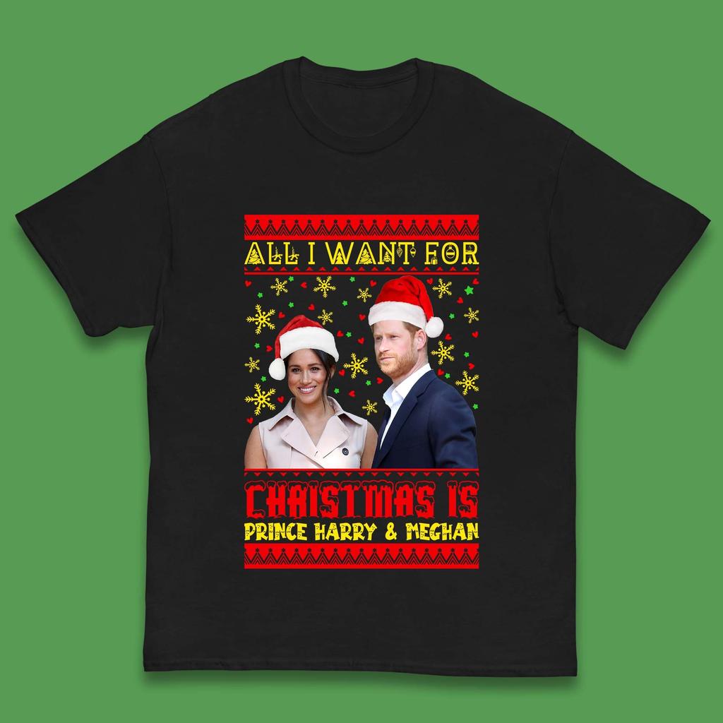 Prince Harry & Meghan Christmas Kids T-Shirt